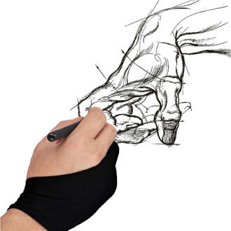 1Pc Gratis Grootte Twee Vinger Anti-Fouling Handschoen Voor Kunstenaar Tekening & Pen Grafische Tablet Pad Huishoudelijke Handschoenen
