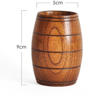 1PC Grote Buik Bier Mok Natuurlijke Retro Handgemaakte Jujube Houten Koffie Mok Melk Sap Thee Beker Bier Vat Vorm water Cup voor Bar
