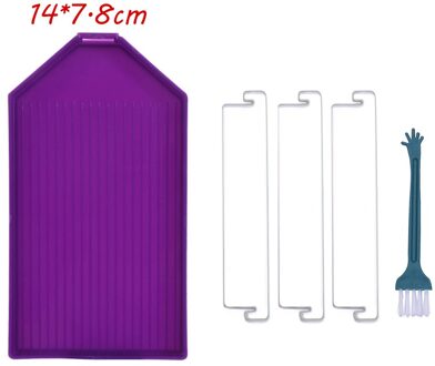 1Pc Grote Capaciteit Diamant Schilderij Lade Plastic Kralen Platen Diamant Schilderen Boor Plaat Kruissteek Borduurwerk Accessoires paars