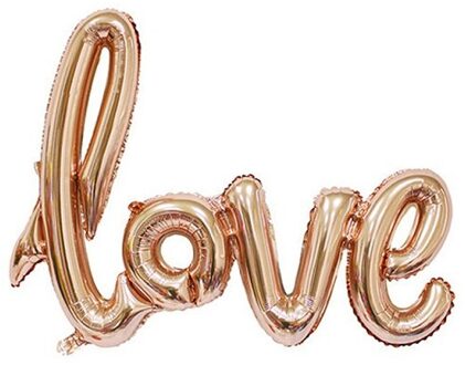 1Pc Grote Folie Ballon Siamese Letters Liefde Speelgoed Ballonnen Verjaardagsfeestje Decoratie Kids Jaar Kerst Bruiloft Valentijn champagne goud