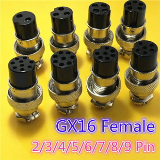1pc GX16 2/3/4/5/6/7/8/9 Pin Female 16mm Wire Panel Circular Connector L80-87 Aviation Connector Socket Plug Free Shipping