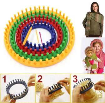 1Pc Hand Breien Tool Kasteel Breien Apparaat Pp Ronde Hals Sjaal Trui Wol Breien Apparaat Diy rood