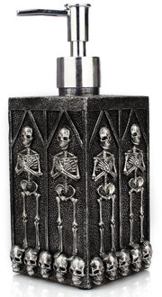 1Pc Hand Sanitizer Fles Druk Badkamer Zeep Hars Schedel Patroon Douchegel Shampoo Fles Druk Fles 450Ml