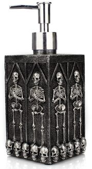 1Pc Hand Sanitizer Fles Druk Badkamer Zeep Hars Schedel Patroon Douchegel Shampoo Fles Druk Fles Badkamer Accessoires
