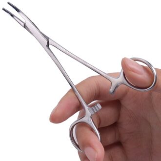 1Pc Hand Tool Pet Haar Klem Hemostatische Tang 12.5Cm Epileren Gereedschap Gebogen/Straight Vissen Griptang Curved
