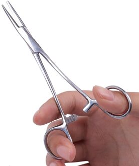 1Pc Hand Tool Pet Haar Klem Hemostatische Tang 12.5Cm Epileren Gereedschap Gebogen/Straight Vissen Griptang rechtdoor