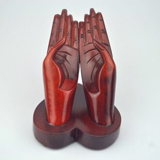 1Pc Hand Vorm Visitekaartje Houders Houten Naam Card Storage Box Office Desktop Business Naam Kaart Doos Ornamenten Rood