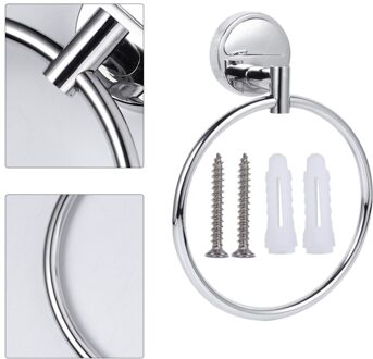 1Pc Handdoekenrek Rvs Praktische Handdoek Houder Muur Handdoekenrek Handdoek Ring Voor Badkamer Thuis Sliver 1
