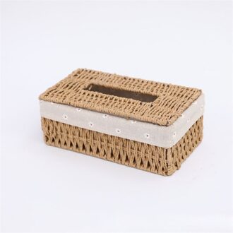 1Pc Handgemaakte Bamboe Weave Tissue Doos Huishoudelijke Servet Storage Case Home Decoratie stijl 1