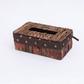 1Pc Handgemaakte Bamboe Weave Tissue Doos Huishoudelijke Servet Storage Case Home Decoratie stijl 7