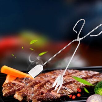 1Pc Handige Bbq Gereedschap Rvs Schaar Type Gegrilde Voedsel Clip Barbecue Accessoires Draagbare Tang Outdoor Gadget