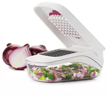 1PC Handleiding Groente Fruit Slicer Chopper Presser Gesneden Ui Groentesnijder Fruit Kaas Cutter Dicing Blade Keuken Tool
