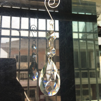 1PC Handmade Crystal Suncatcher Feng Shui Prism Pendant Hanging Decor Ornament Chandelier Crystal Part DIY craft supply