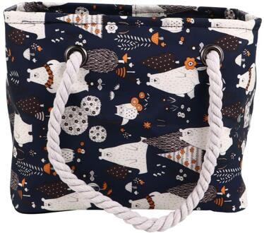 1Pc Handvat Douche Tas Toilettas Draagbare Shampoo Pouch Multifunctionele Bad Zak donker blauw