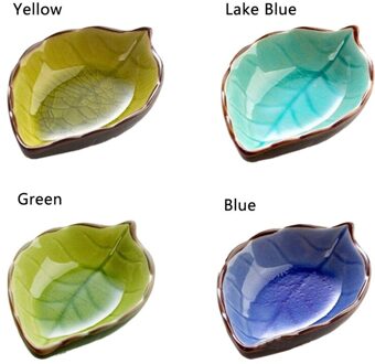 1Pc Handwerk Bladeren Keramische Platen Sushi Gerechten Snacks Keuken Azijn Kruiden Saus China Servies licht blauw