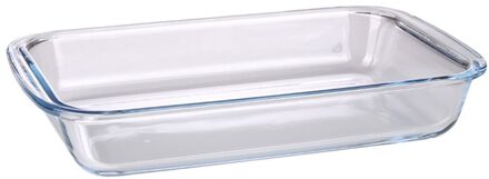 1Pc Hittebestendige Bakplaat Gehard Glas Lade Voedsel Container (Wit)