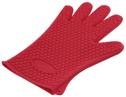1pc Hittebestendige Siliconen Handschoen Koken Bakken BBQ Oven Pannenlap Mitt Keuken Red Zoeken