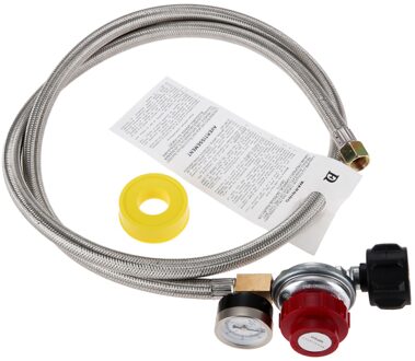 1Pc Hoge Druk Verstelbare Propaan Regulator Gauge Indicator 5 Voet 0-30 Psi Staal Gevlochten Slang Gas Grill lp Brander Friteuse