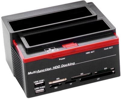 1Pc Hoge Qulity Sata Ide Docking Station 2.5 "Usb 3.5 Clone Behuizing 2 Poorten Ms/M2/Xd/Cf/Tf Hub Kaartlezer
