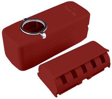 1Pc Home Auto Automatische Tandpasta Dispenser Tandenborstelhouder Set Wall Mount Stand Voor Badkamer Bourgondië