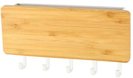 1Pc Home Muur Haak Opbergrek Sleutel Hanger Holder Opbergdoos Slaapkamer Haak Rack 5 Haken Home Decor 04