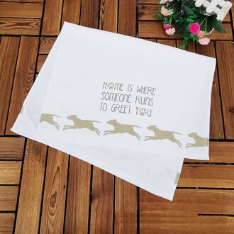 1Pc Hond Thuis Woorden Gedrukt Theedoek Katoen Thee Servet Zachte Absorberende Keuken Schoonmaakdoekje 65X40Cm 70x45cm ontwerp 1