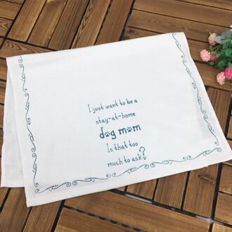 1Pc Hond Thuis Woorden Gedrukt Theedoek Katoen Thee Servet Zachte Absorberende Keuken Schoonmaakdoekje 65X40Cm 70x45cm ontwerp 2