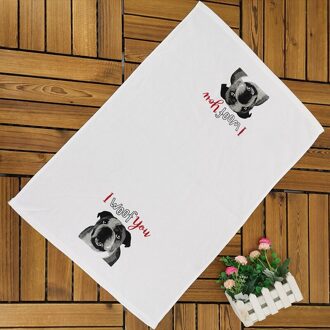 1Pc Hond Thuis Woorden Gedrukt Theedoek Katoen Thee Servet Zachte Absorberende Keuken Schoonmaakdoekje 65X40Cm 70x45cm ontwerp 5