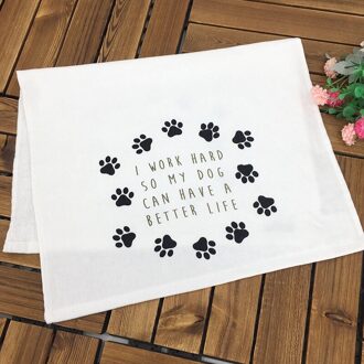 1Pc Hond Thuis Woorden Gedrukt Theedoek Katoen Thee Servet Zachte Absorberende Keuken Schoonmaakdoekje 65X40Cm 70x45cm ontwerp 6
