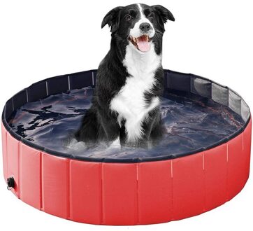 1Pc Hond Zwembad Opvouwbare Zwembad Huisdier Bad Zwemmen Bad Bad Water Zwemmen Levert Opvouwbare Baden Zwembad Voor Honden katten rood