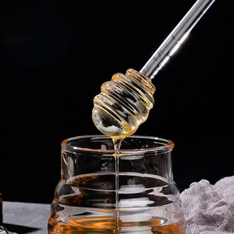 1Pc Honing Lepel Glas Honing Dipper Stick Siroop Dispenser Server 6 Inch Glas Honing Lepel Stick Voor Honey Pot keuken Accessoires