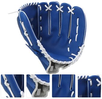 1Pc Honkbal Handschoen Pu Verdikte Handschoen Pitcher Training Handschoen Geen Baseball Voor Kid blauw