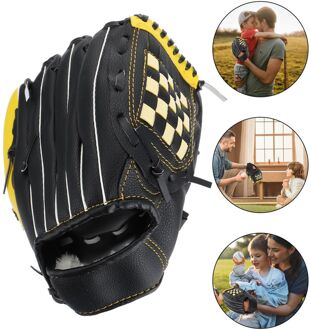 1Pc Honkbal Handschoen Softbal Sport Handschoen Beschermende Handschoen (Geel Zwart)