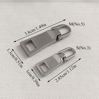 1Pc Hoogwaardige 3 #5 # Rits Hoofdhuid Tas Pull Hoofd Afneembare Fixer Reparatie Pull Tab Instant kit Broek Vervanging Accessoires zilver S