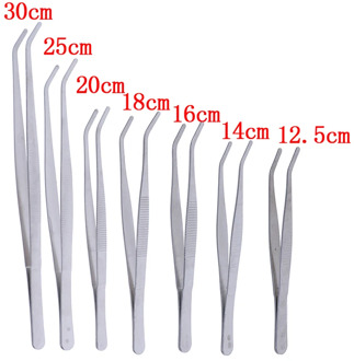 1PC Hot New Stainless Multifuctional Steel Elbow Tweezers Aquarium Clear Clip Tool Medical Repair Tools 12.5/14/16/18/20/25/30cm
