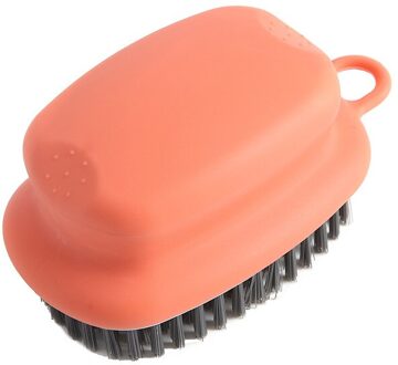 1Pc Household Cleaning Tools Borstel Plastic Zacht Haar Badkamer Wasserij Bad Schoenen Scrub Borstel Kraan Borstel Oranje