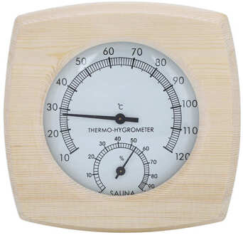 1Pc Hout Sauna Thermometer Thermo‑hygrometer Hygrometer Voor Badkamer Sauna Kamertemperatuur Meting Sauna Accessoires