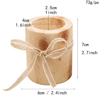 1Pc Houten Kandelaar Kandelaar Plant Bloem Plot Ambachten Stapel Rustieke Ornament Ambachten Stapel Theelichtje Stand A-L