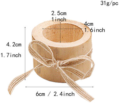 1Pc Houten Kandelaar Kandelaar Plant Bloem Plot Ambachten Stapel Rustieke Ornament Ambachten Stapel Theelichtje Stand A-M