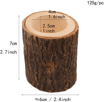 1Pc Houten Kandelaar Kandelaar Plant Bloem Plot Ambachten Stapel Rustieke Ornament Ambachten Stapel Theelichtje Stand B-L