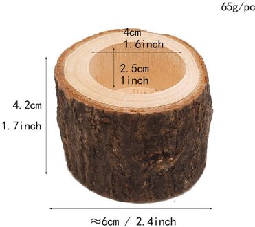 1Pc Houten Kandelaar Kandelaar Plant Bloem Plot Ambachten Stapel Rustieke Ornament Ambachten Stapel Theelichtje Stand B-M