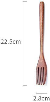 1Pc Houten Lepel Met Strring Eetstokjes Vork Creatieve Voedsel Gebruiksvoorwerp 2