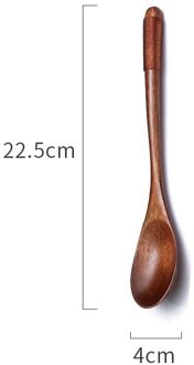1Pc Houten Lepel Met Strring Eetstokjes Vork Creatieve Voedsel Gebruiksvoorwerp 3