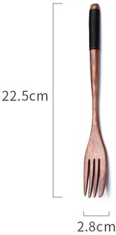 1Pc Houten Lepel Met Strring Eetstokjes Vork Creatieve Voedsel Gebruiksvoorwerp 4