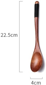 1Pc Houten Lepel Met Strring Eetstokjes Vork Creatieve Voedsel Gebruiksvoorwerp 5
