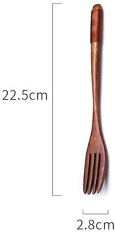 1Pc Houten Lepel Met Strring Eetstokjes Vork Creatieve Voedsel Gebruiksvoorwerp 6