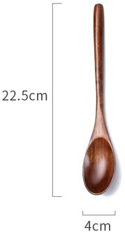 1Pc Houten Lepel Met Strring Eetstokjes Vork Creatieve Voedsel Gebruiksvoorwerp 7