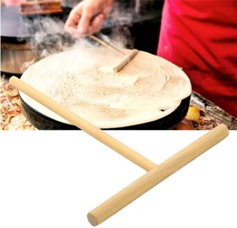 1Pc Houten T Brief Keuken Tool Stick Strooier Crêpe Pannenkoek Beslag Handig Rack Strooier Bakken Gebak Gereedschap