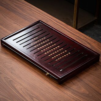 1Pc Houten Thee Dienblad Thee Tafel Dienblad Thee Pot Accessoires Rechthoekige Theeblad Opslag Type Houten Tafel Voor theeceremonie roestvrij staal