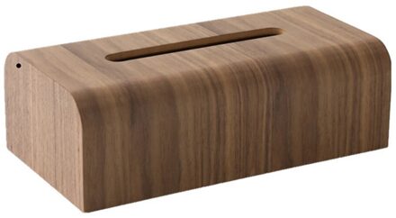 1Pc Houten Tissue Doos Decoratieve Servet Doos Eenvoudige Desktop Tissue Houder (Bruin)